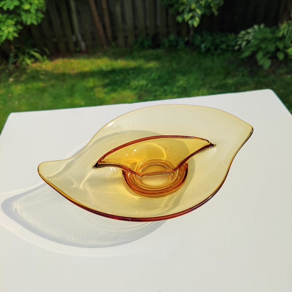 Vintage 70s | Viking Glass | Amber 🧡💛 Divided Relish Dish